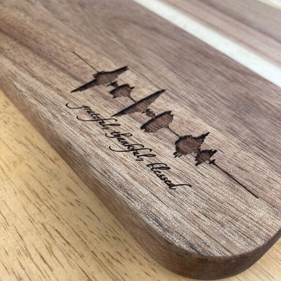 Grateful, Thankful, Blessed Soundwave Cutting Board - Picture 4 of 6